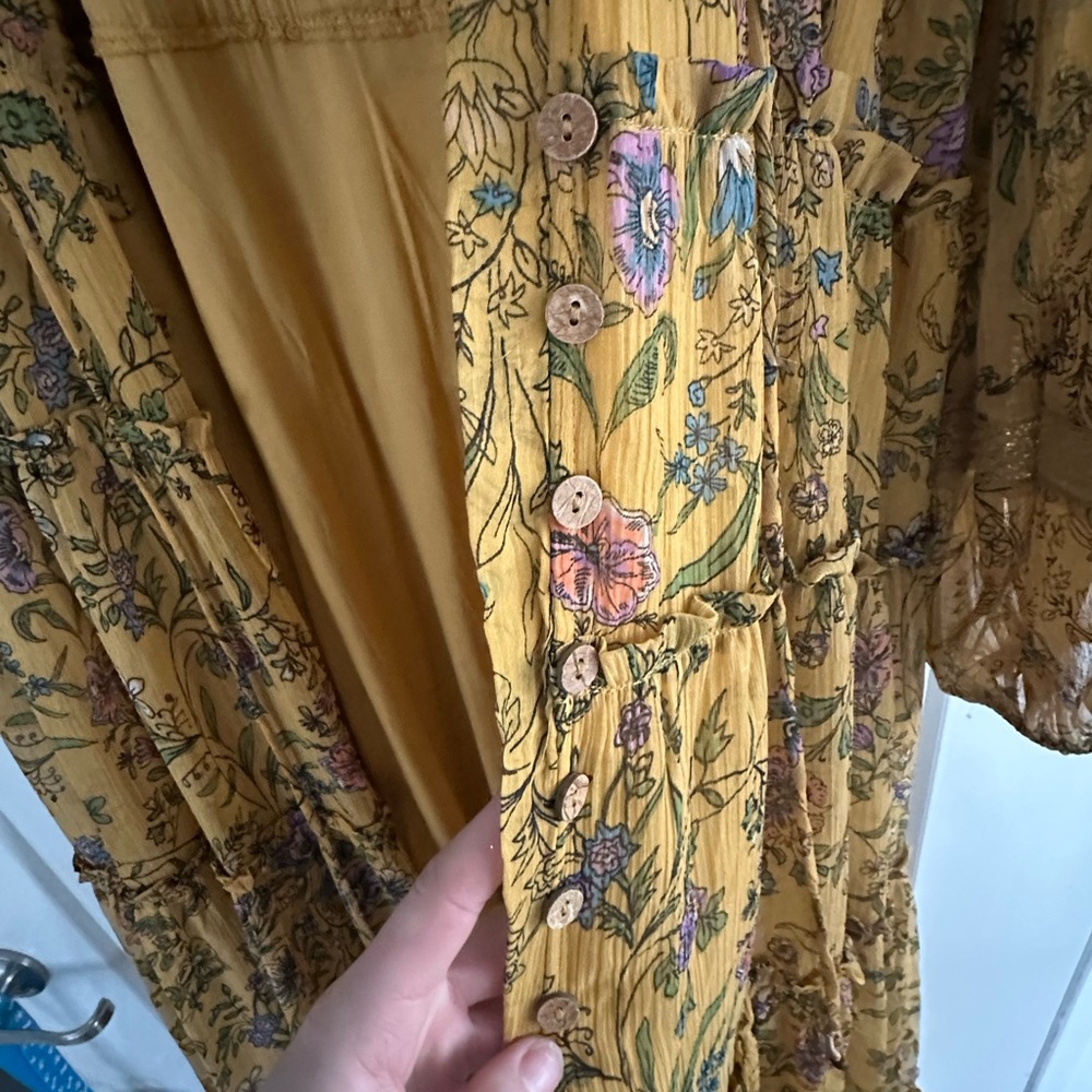 Free People Yellow Floral Maxi Dress - Picture 9 of 9